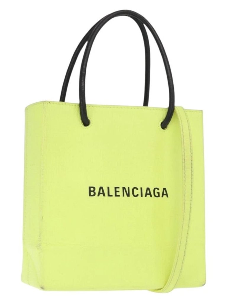 Balenciaga Tote Bag Leather 2way Yellow 572411 Auth Bs31818